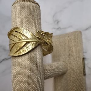 Chloé + Isabel Scuplted Feather Hinged Cuff